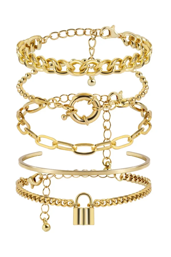 Layered Chain Bracelet Set>MICAS Fashion