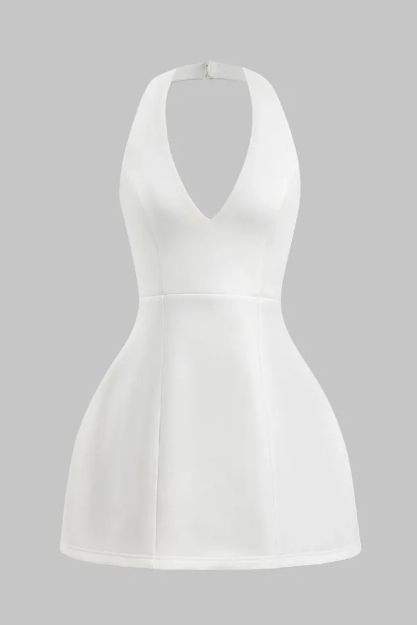 Halter Neck Backless Sleeveless Mini Dress>MICAS Fashion