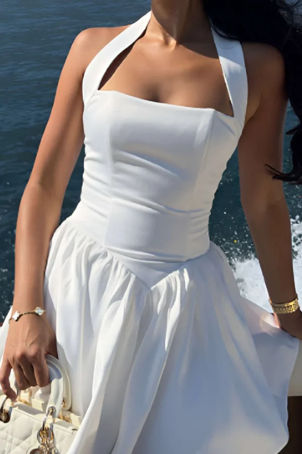 Halter Neck Sleeveless Mini Dress>MICAS Online