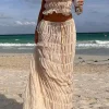 Halter Neck Tie Ruched Backless Ruffle Skirt Set>MICAS Best