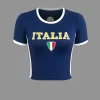 Italia Letter Embroidery T-shirt>MICAS Hot