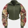 Jacquard Patchwork Zipper Long-Sleeve Top>MICAS Fashion