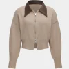 Knit Leather Patchwork Zipper Cardigan>MICAS Discount