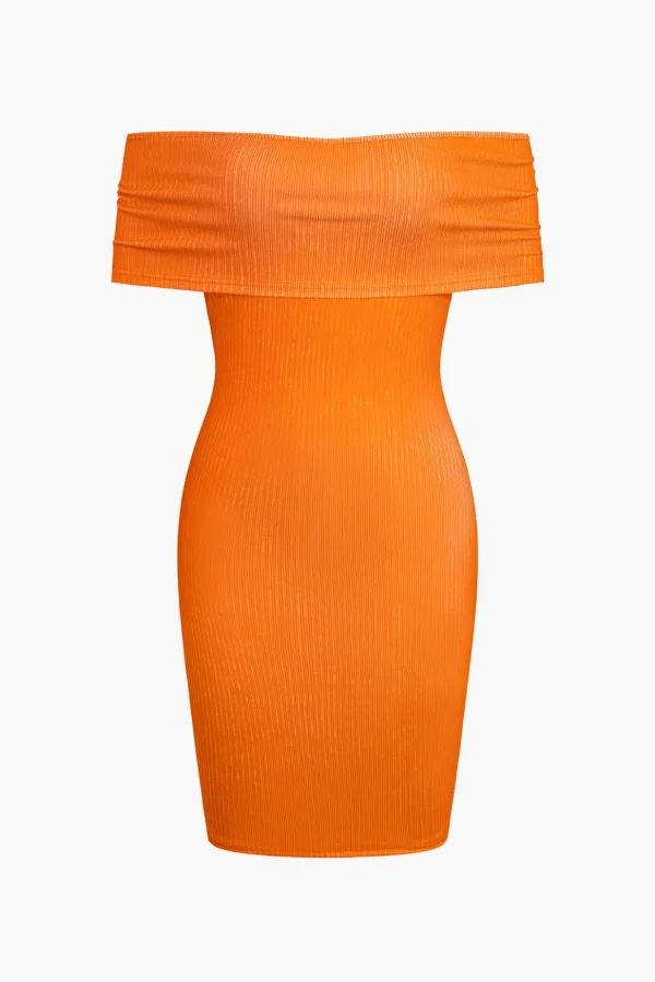 Knit Off-Shoulder Mini Dress>MICAS Clearance