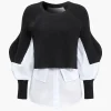 Knit Patchwork Sweater Long-Sleeve Top>MICAS Fashion