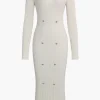 Knitted Metallic Long Sleeve Sweater Dress>MICAS Outlet