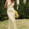 Lace Patchwork V-neck Slip Maxi Dress>MICAS Clearance