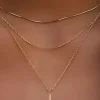 Layered Pendant Lock Chain Necklace>MICAS Hot