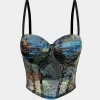Leopard Snake Skin Print Mesh Slip Cami Top>MICAS Outlet