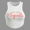 Letter Print Crop Tank Top>MICAS Discount