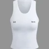 Letter Print Round Neck Tank Top>MICAS Sale