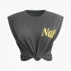 Letter Print Sleeveless T-shirt>MICAS New