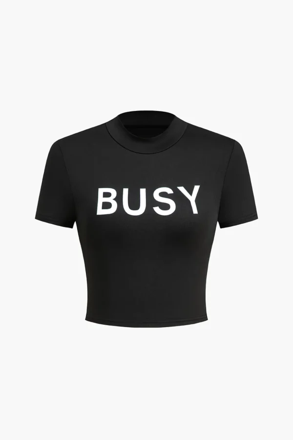 Letter Print T-shirt>MICAS Fashion