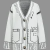 Line Pattern Sweater Cardigan>MICAS Online