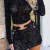 Long Sleeve Top And Cut Out Skirt Set>MICAS Best