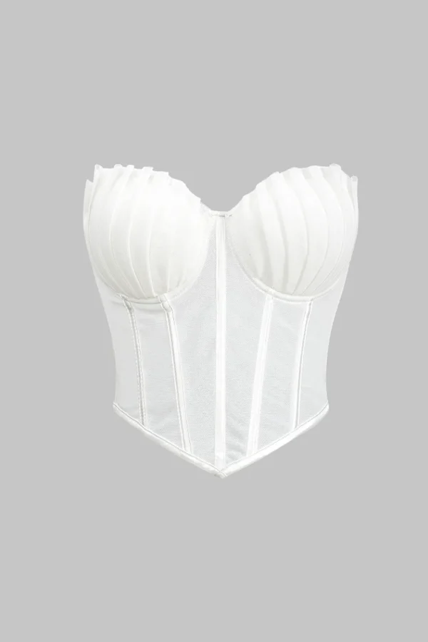 Mesh Corset Waist Bustier Tube Top>MICAS Clearance