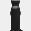 Mesh Sheer Sleeveless Midi Dress>MICAS Sale