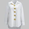 Metal Button Long-Sleeve Shirt>MICAS Outlet