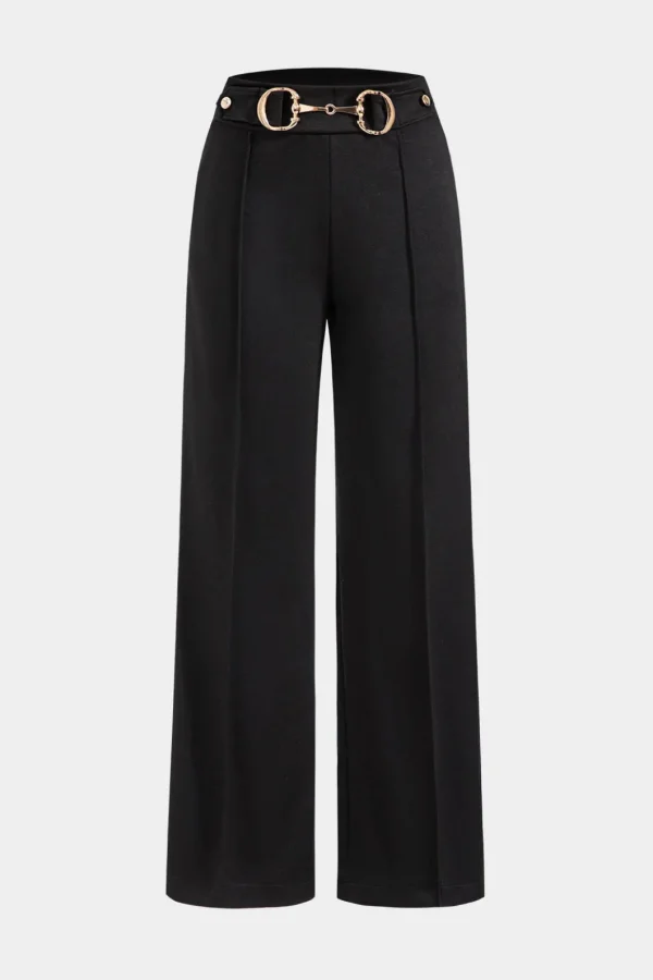 Metallic Decor Straight Leg Trousers>MICAS Sale