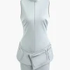 Mock Neck Pocket Detail Sleeveless Mini Dress>MICAS Outlet