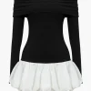 Off Shoulder Patchwork Mini Dress>MICAS Discount