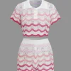 Ombre Knit Color Block Mini Skirt Set>MICAS Fashion