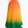 Ombre Layer Ruffle Mini Dress>MICAS Fashion