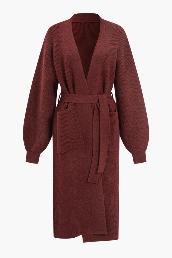 Open Front Long Knit Cardigan>MICAS Best