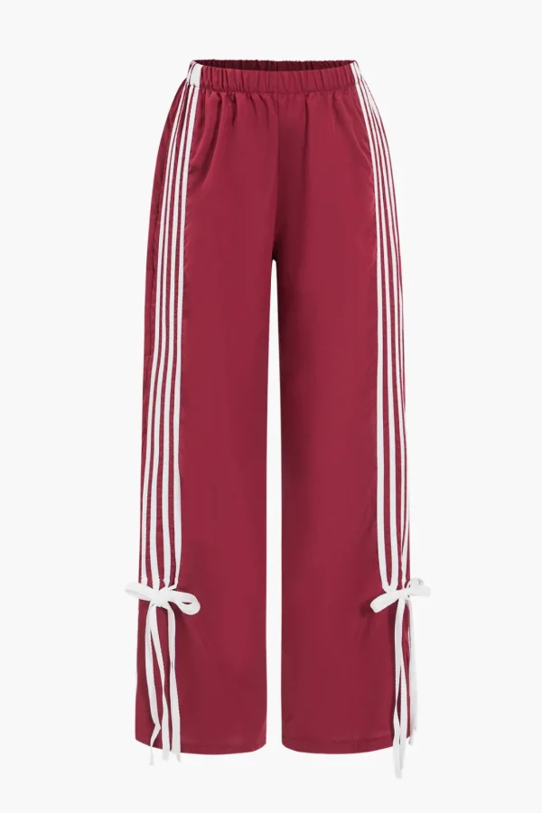Patchwork Bow Detail Trousers>MICAS Clearance