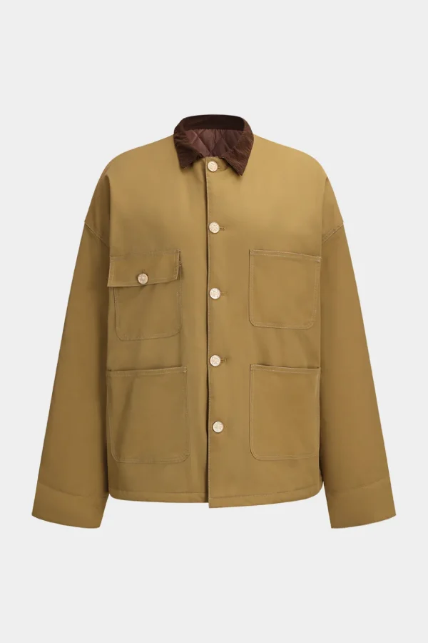 Patchwork Button Pocket Long Sleeve Jacket>MICAS Clearance