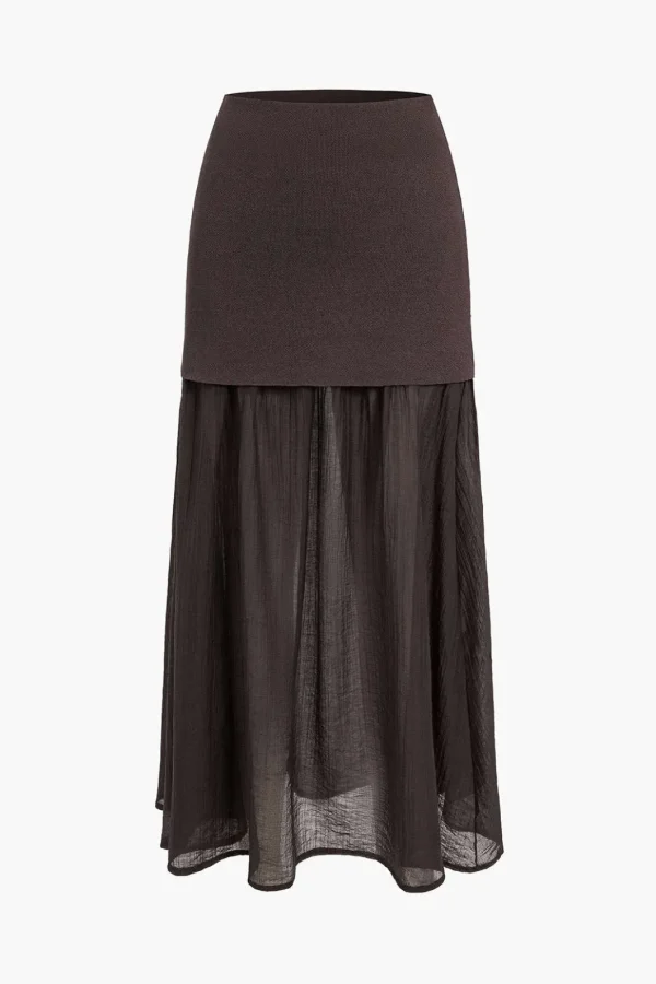 Patchwork Midi Skirt>MICAS New