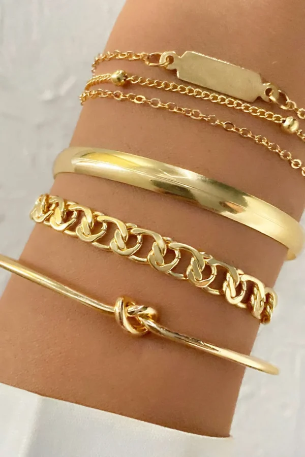 4-pcs Metal Chain Bracelet Set>MICAS Discount