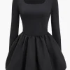 Puff Long Sleeve Mini Dress>MICAS Outlet