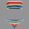 Rainbow Stripe Crochet Bikini Set>MICAS Discount