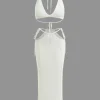 Reversible Halter V-neck Crochet Cami Top And Skirt Set>MICAS Outlet