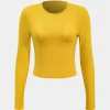 Rhinestone Accent Long-Sleeve Top>MICAS Hot