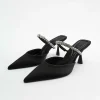 Rhinestone Embellished Pointed-toe High-heeled Sandals>MICAS Discount