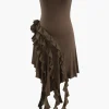 Rose Ruffle Strapless Mini Dress>MICAS Online