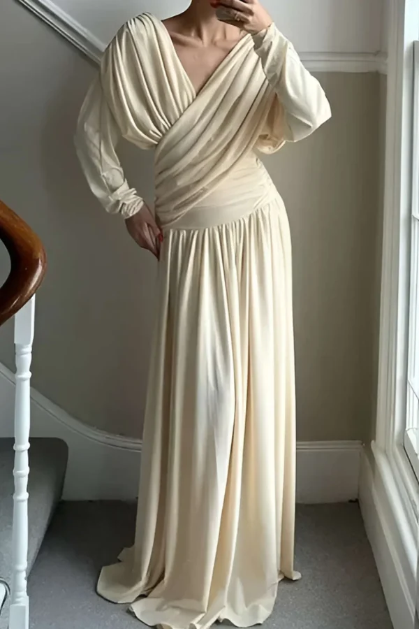 Ruched Backless Maxi Dress>MICAS Online