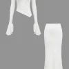 Ruched Bell Sleeve Top And Skirt Set>MICAS Outlet