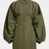 Ruched Button Long-Sleeve Shirt>MICAS Fashion