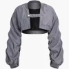 Ruched Detail Cropped Jacket>MICAS New