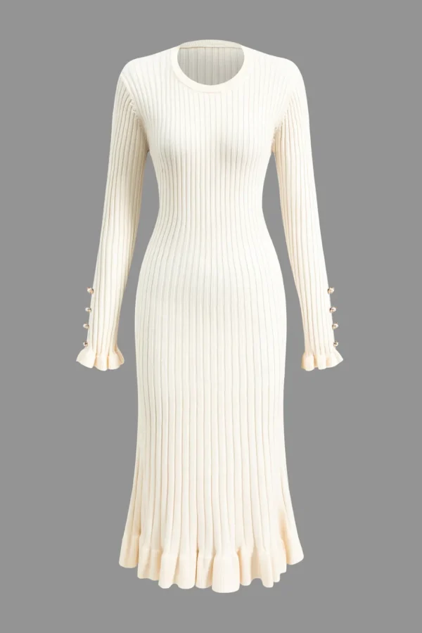 Ruffle Hem Sweater Midi Dress>MICAS Clearance