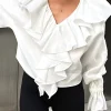 Ruffle Long-Sleeve Shirt>MICAS Clearance