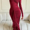 Ruffle Twist Maxi Dress>MICAS Hot