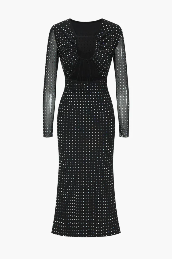 Sequin Long Sleeve Cut Out Maxi Dress>MICAS Sale