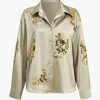 Sequin Slit Long-Sleeve Shirt>MICAS Hot