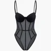 Sheer Bustier Corset Bodysuit>MICAS Discount