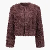 Solid Appliques Textured Jacket>MICAS Clearance