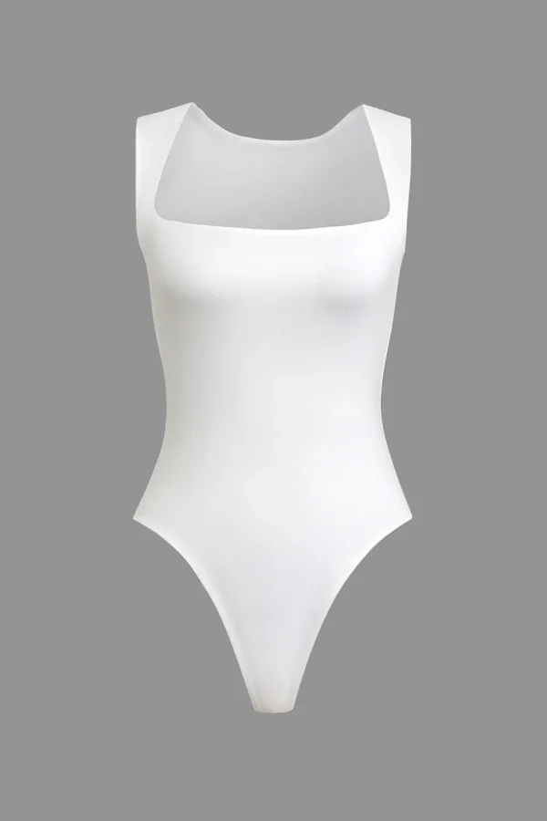 Solid Basic Square Neck Bodysuit>MICAS Best